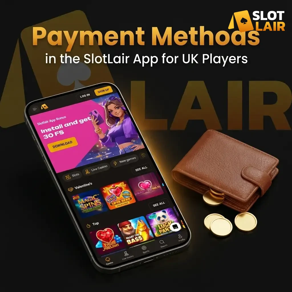 Choose trusted payment methods in the SlotLair app today.