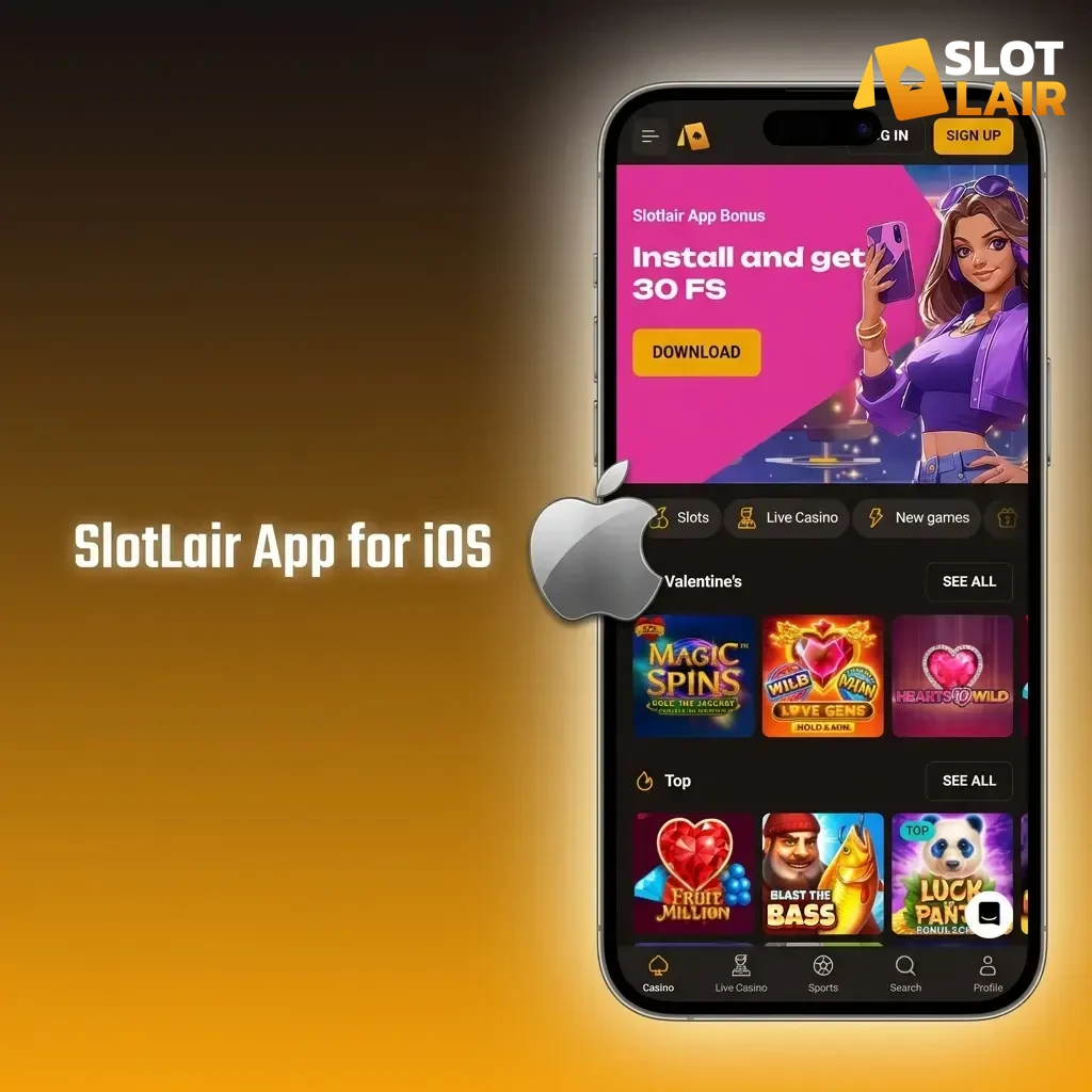 Install the SlotLair app on your iPhone to start winning.