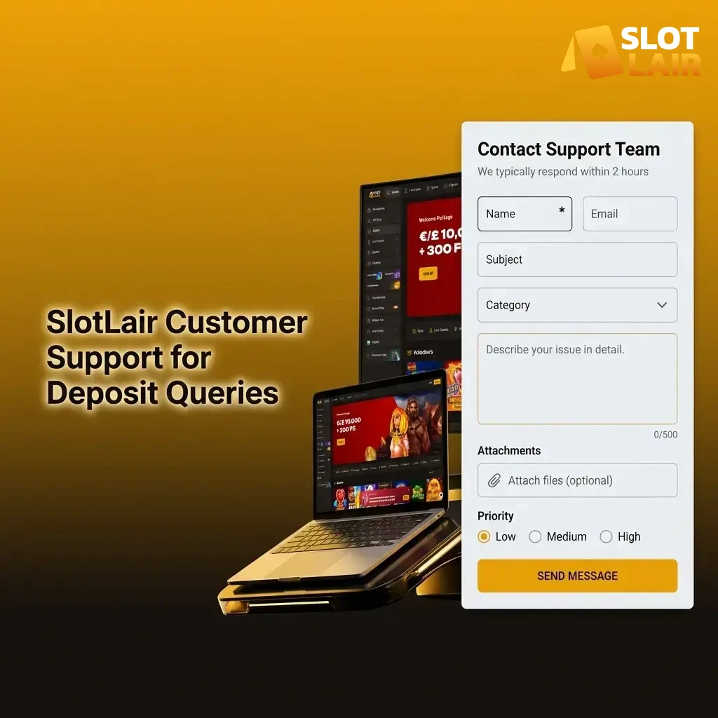 Contact SlotLair support for help with your deposit now.