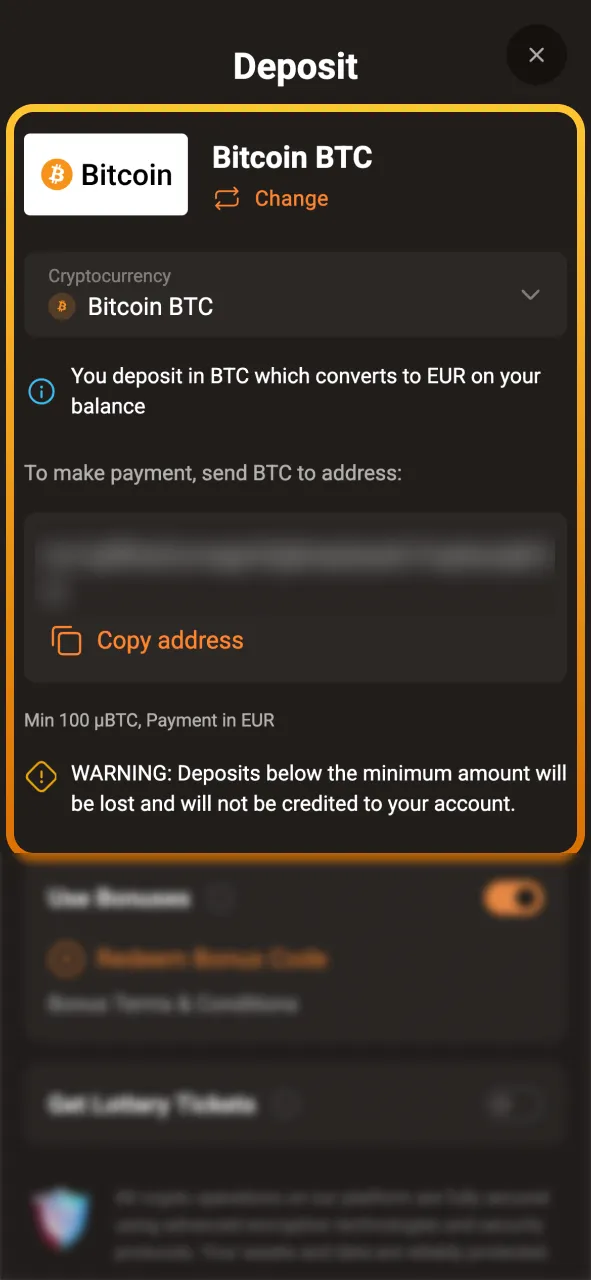 Top up your SlotLair balance securely and grab your bonus.